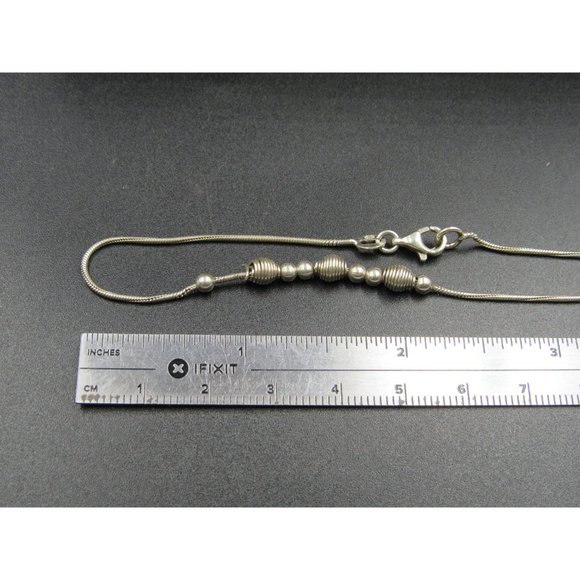 7 Inch Sterling Silver Cool Orb And Braided Charms Chain Bracelet - Picture 4 of 5